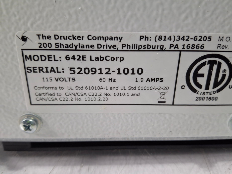 Drucker Diagnostics LabCorp 642E Centrifuge