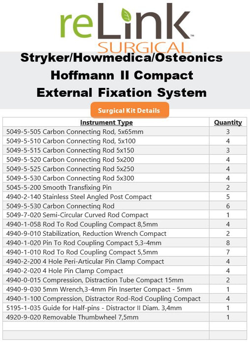 Stryker 4940-9-920 Howmedica Hoffmann II Compact External Fixation System