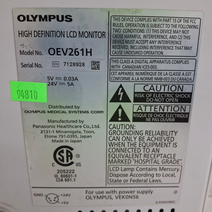 Olympus OEV261H 26" LCD Endoscopy Monitor