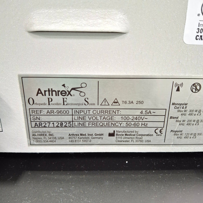 Arthrex OPES AR-9600 Electrosurgical Unit