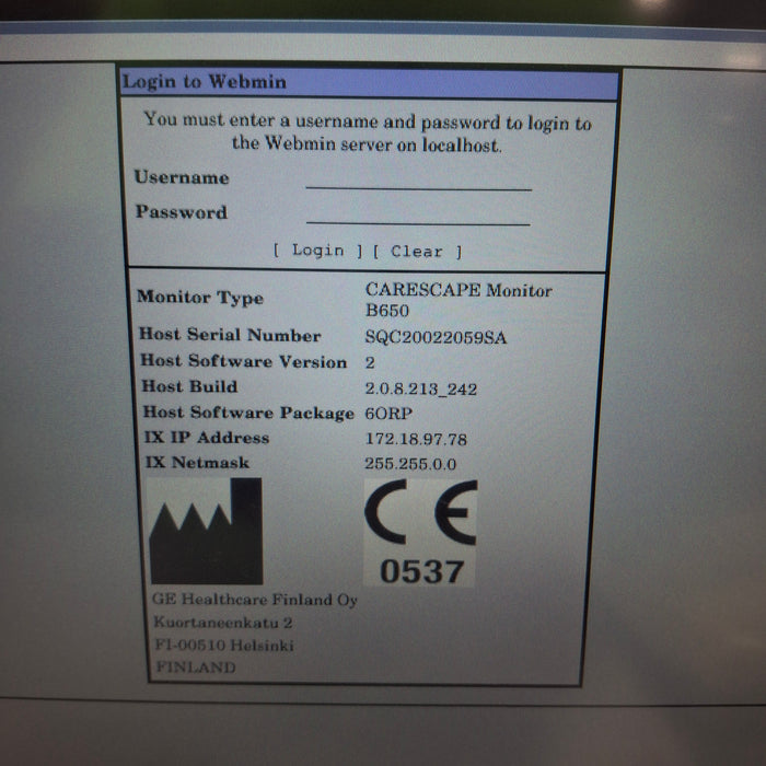 GE Healthcare Carescape B650 Patient Monitor