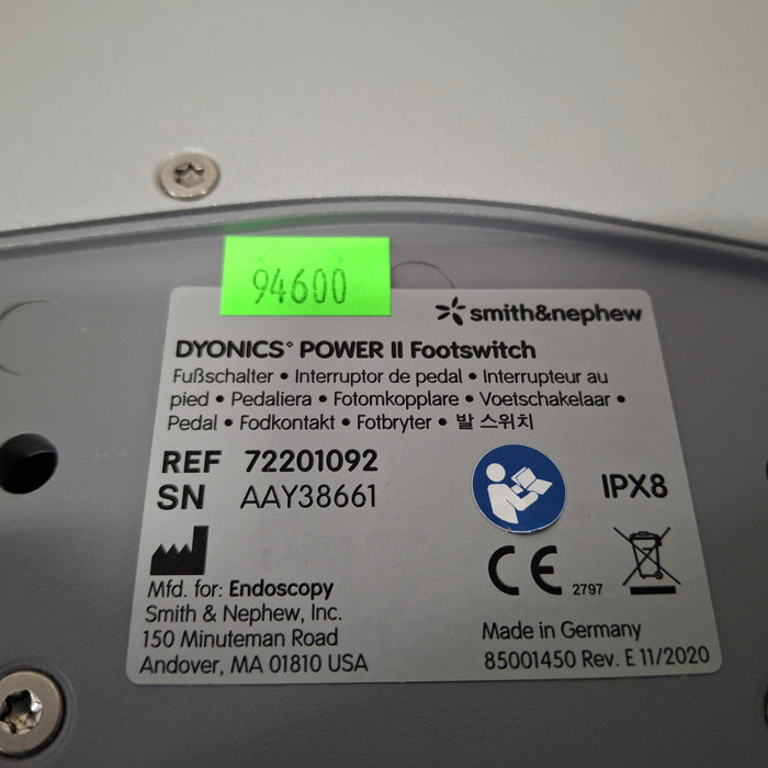 Smith & Nephew 72201092 Power II Footswitch