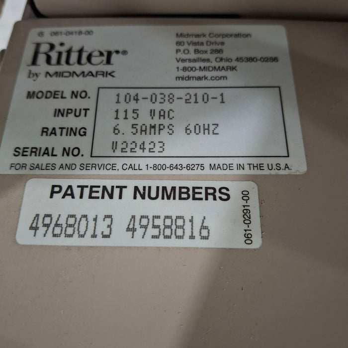 Ritter 104 Exam Table