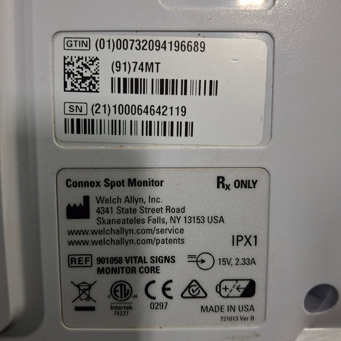 Welch Allyn Connex Spot Standard - Masimo SpO2, SureTemp Monitor