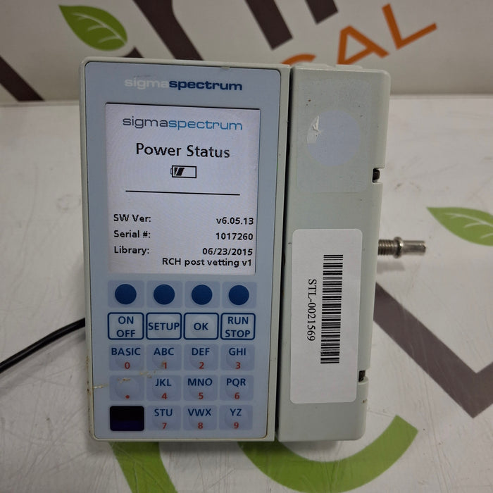 Baxter Sigma Spectrum 6.05.13 with B/G Battery Infusion Pump