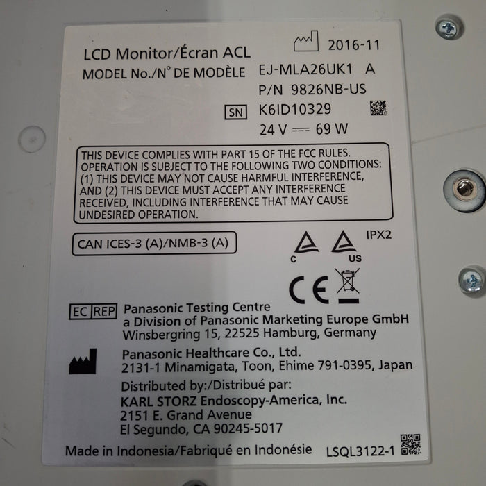Karl Storz Karl Storz EJ-MLA26UK1 26" LED Surgical Display Rigid Endoscopy reLink Medical