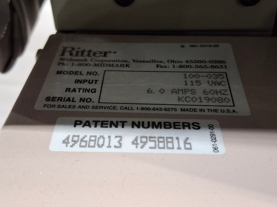 Ritter 100 Exam Table