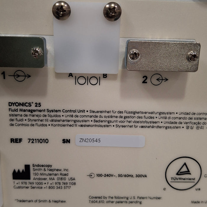 Smith & Nephew Dyonics 25 Fluid Management System Control Unit