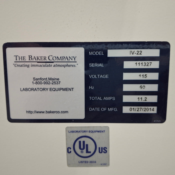 The Baker Company The Baker Company EdgeGard IV-22 Horizontal Laminar Flow Clean Bench Research Lab reLink Medical