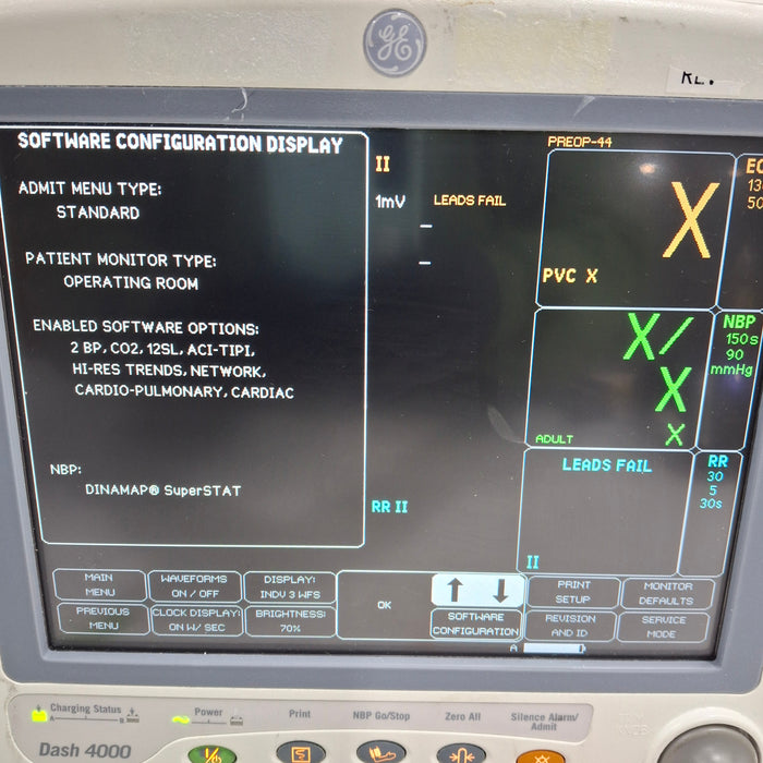 GE Healthcare Dash 4000 - Masimo SpO2 Patient Monitor