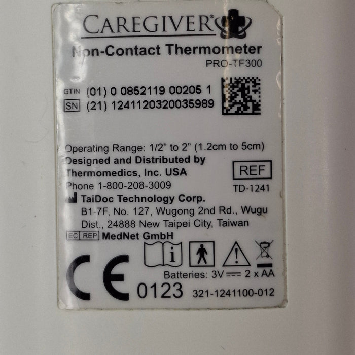 Thermomedics, Inc. Thermomedics, Inc. CareGiver Pro-TF300 Non-Contact Thermometer Diagnostic Exam Equipment reLink Medical