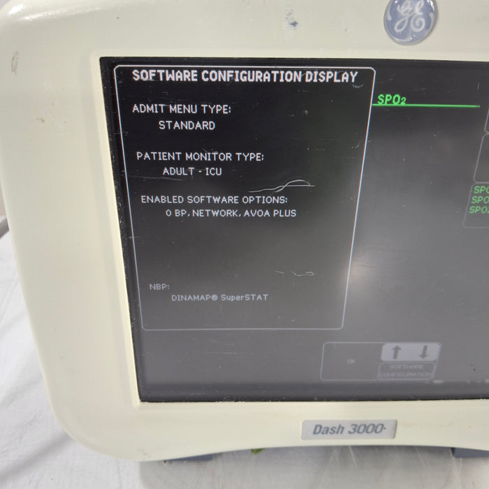 GE Healthcare Dash 3000 - Masimo SpO2 Patient Monitor