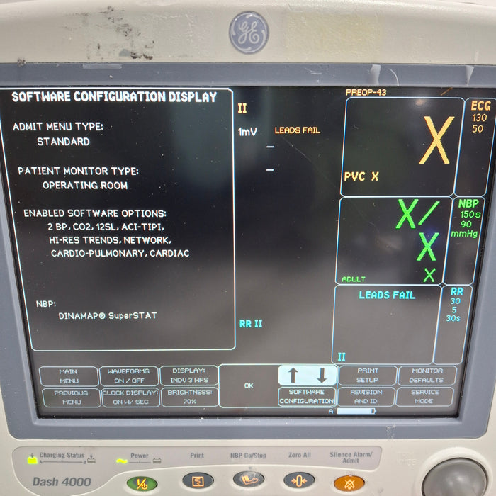 GE Healthcare Dash 4000 - Masimo SpO2 Patient Monitor