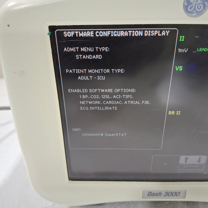 GE Healthcare Dash 3000 - Masimo SpO2 Patient Monitor