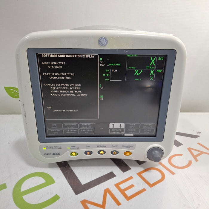 GE Healthcare Dash 4000 - Masimo SpO2 Patient Monitor