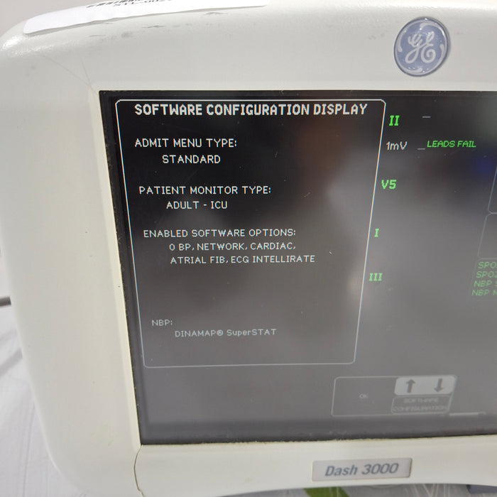 GE Healthcare Dash 3000 - GE/Nellcor SpO2 Patient Monitor