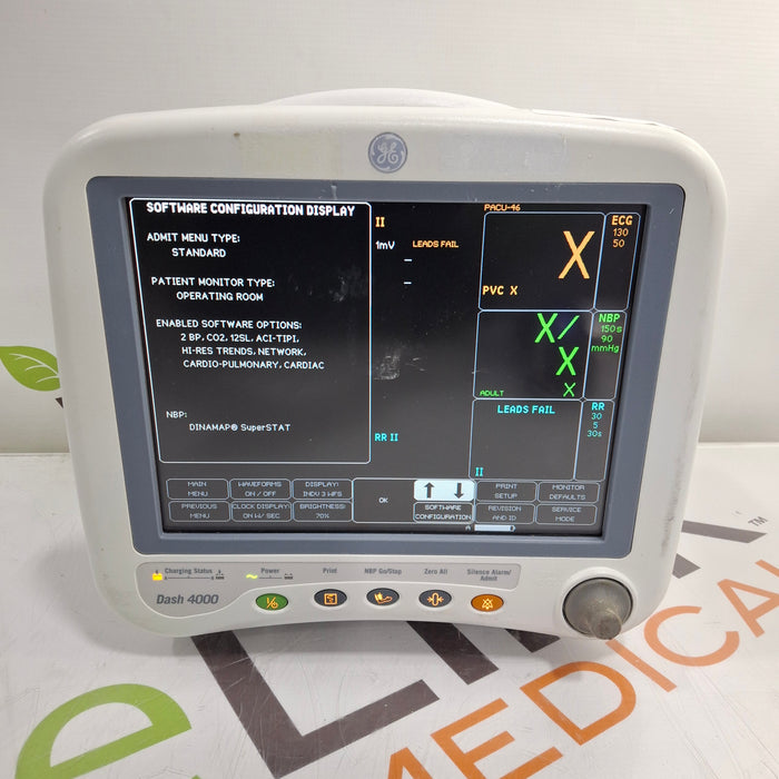 GE Healthcare Dash 4000 - Masimo SpO2 Patient Monitor