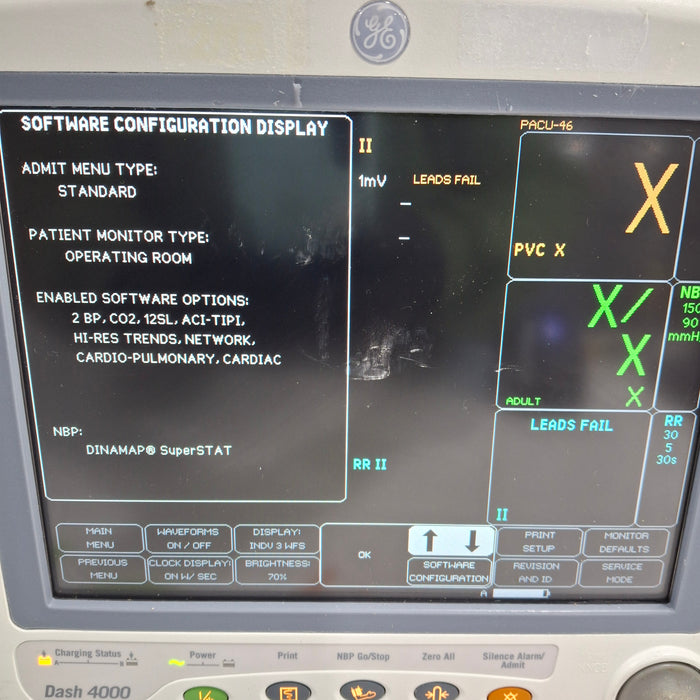GE Healthcare Dash 4000 - Masimo SpO2 Patient Monitor