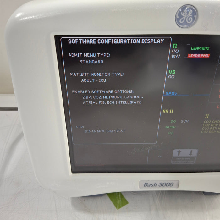 GE Healthcare Dash 3000 - Masimo SpO2 Patient Monitor