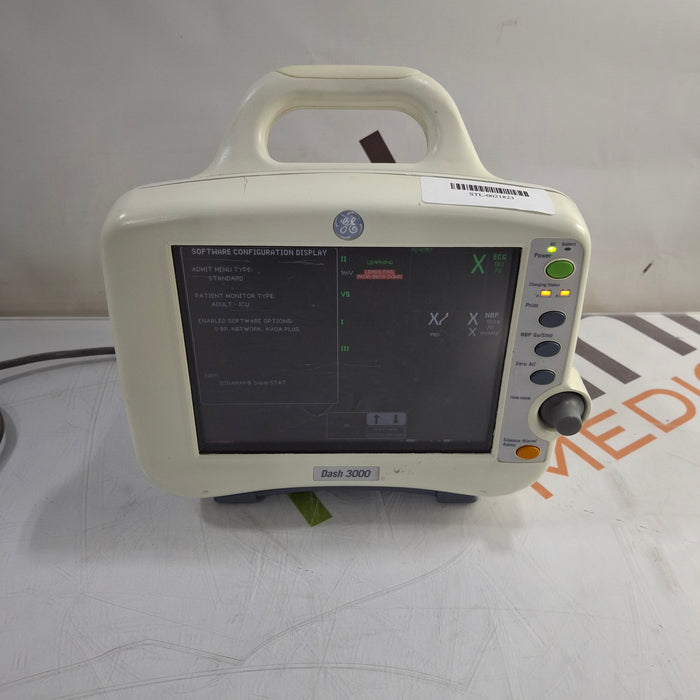 GE Healthcare Dash 3000 - Masimo SpO2 Patient Monitor