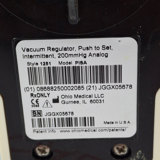 Ohio Medical Corporation Ohio Medical Corporation 1251 Suction Regulator Respiratory reLink Medical