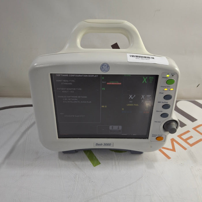 GE Healthcare Dash 3000 - Masimo SpO2 Patient Monitor