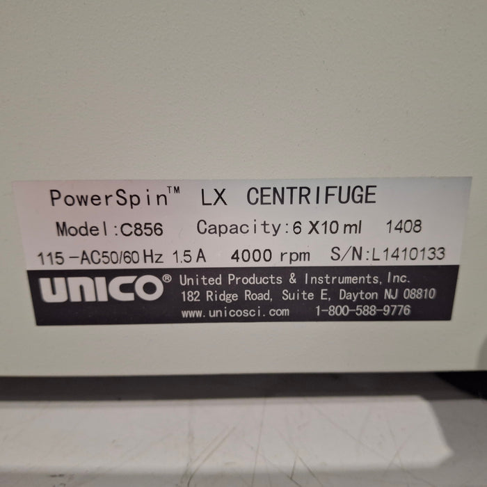 Unico Unico C856 PowerSpin LX Centrifuge Centrifuges reLink Medical