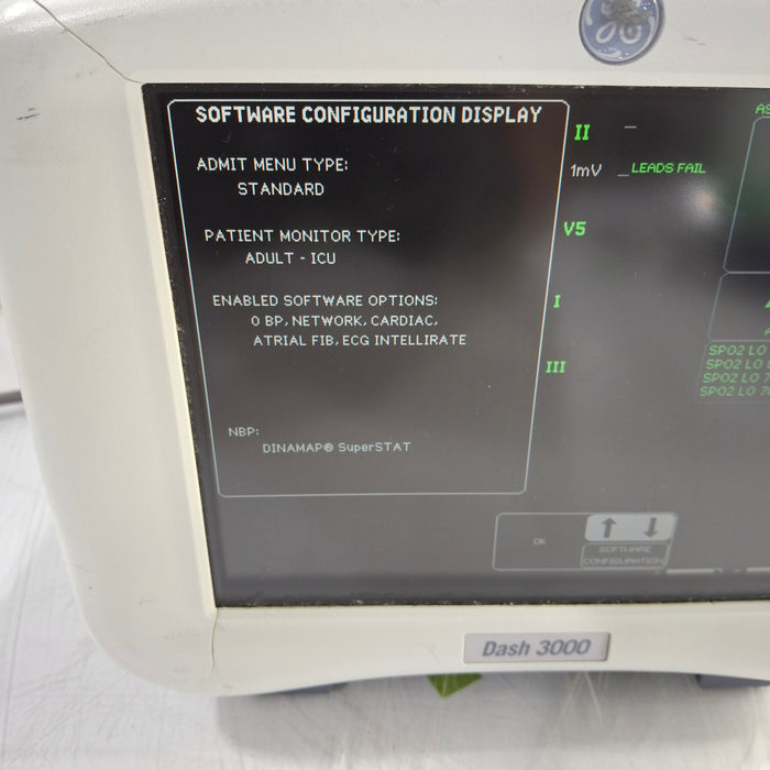 GE Healthcare Dash 3000 - GE/Nellcor SpO2 Patient Monitor