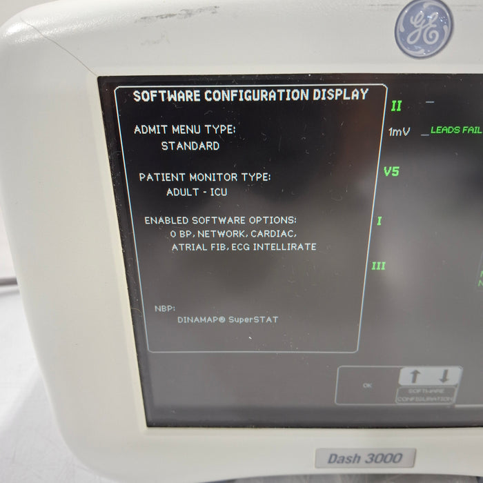 GE Healthcare Dash 3000 - GE/Nellcor SpO2 Patient Monitor