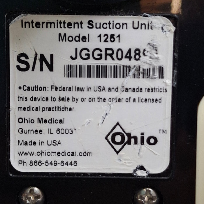 Ohio Medical Corporation Ohio Medical Corporation 1251 Suction Regulator Respiratory reLink Medical