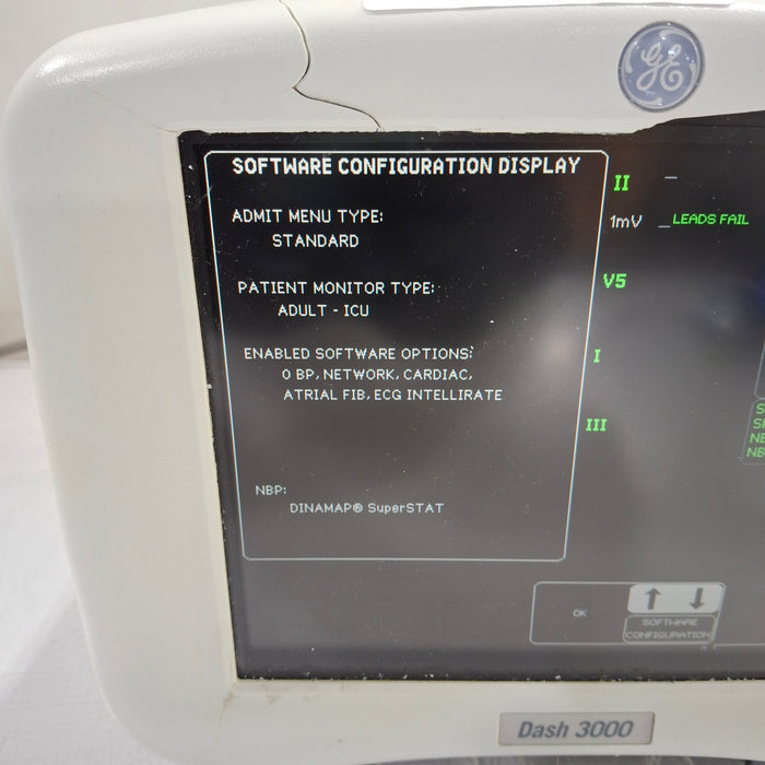 GE Healthcare Dash 3000 - GE/Nellcor SpO2 Patient Monitor