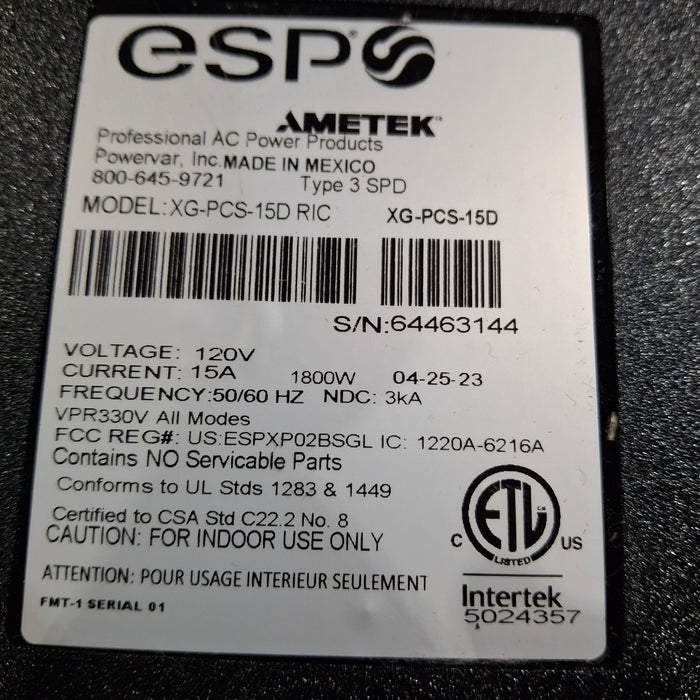 AMETEK ESP XG-PCS-15D Power Conditioning System