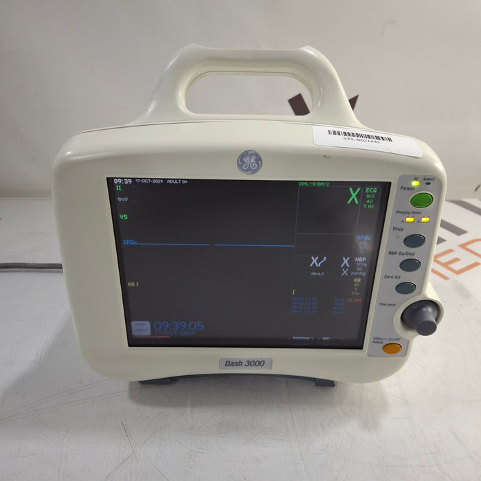 GE Healthcare Dash 3000 - Masimo SpO2 Patient Monitor