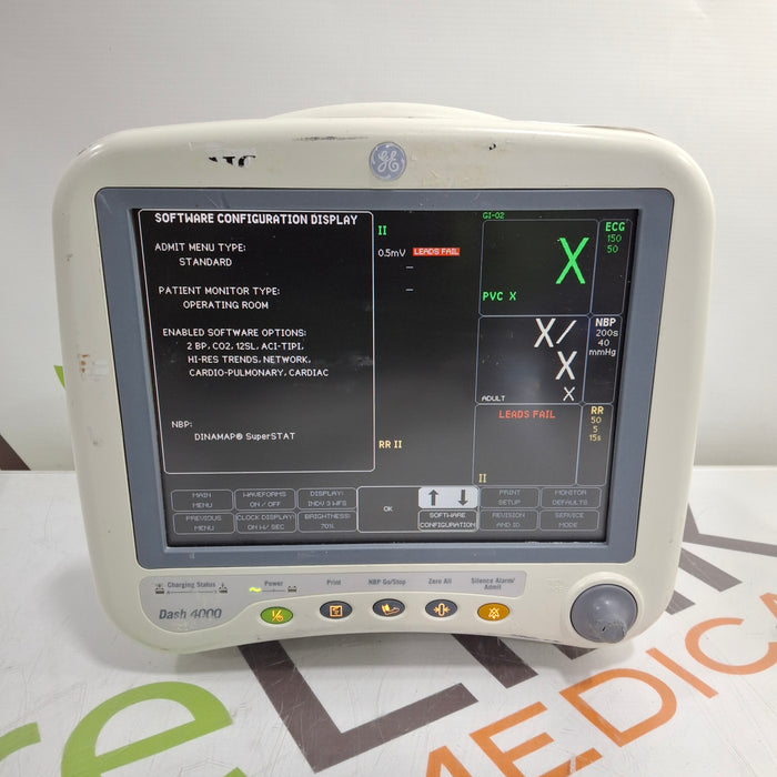 GE Healthcare Dash 4000 - GE/Nellcor SpO2 Patient Monitor