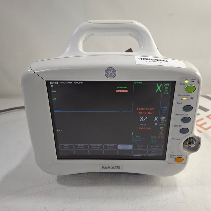 GE Healthcare Dash 3000 - Masimo SpO2 Patient Monitor