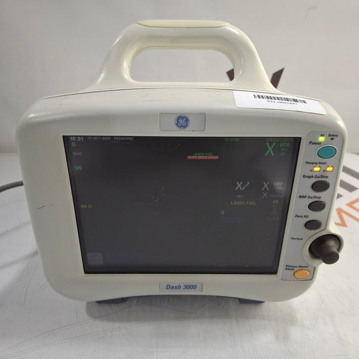 GE Healthcare Dash 3000 - Masimo SpO2 Patient Monitor