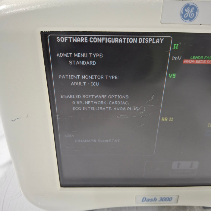 GE Healthcare Dash 3000 - Masimo SpO2 Patient Monitor