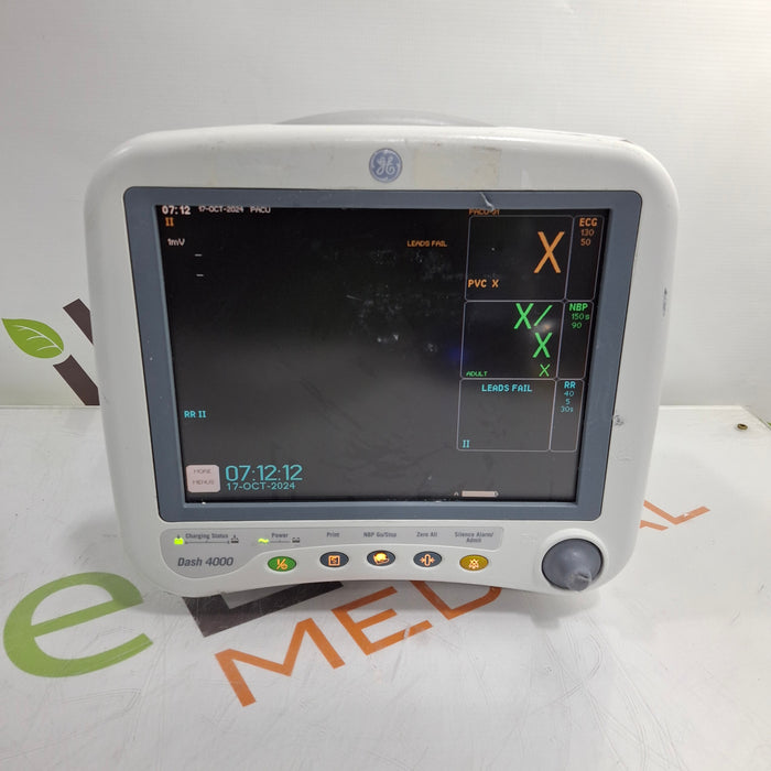 GE Healthcare Dash 4000 - Masimo SpO2 Patient Monitor