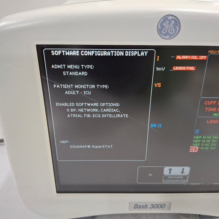 GE Healthcare Dash 3000 - GE/Nellcor SpO2 Patient Monitor