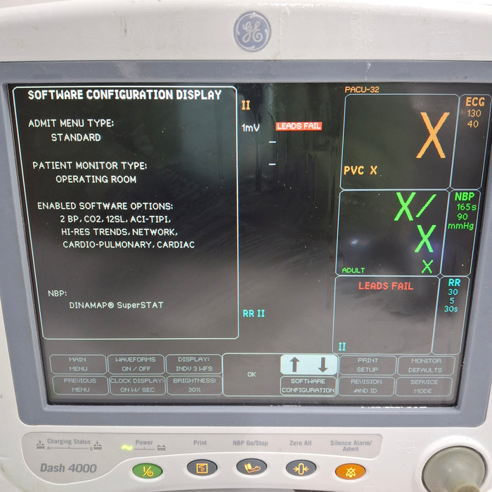 GE Healthcare Dash 4000 - Masimo SpO2 Patient Monitor