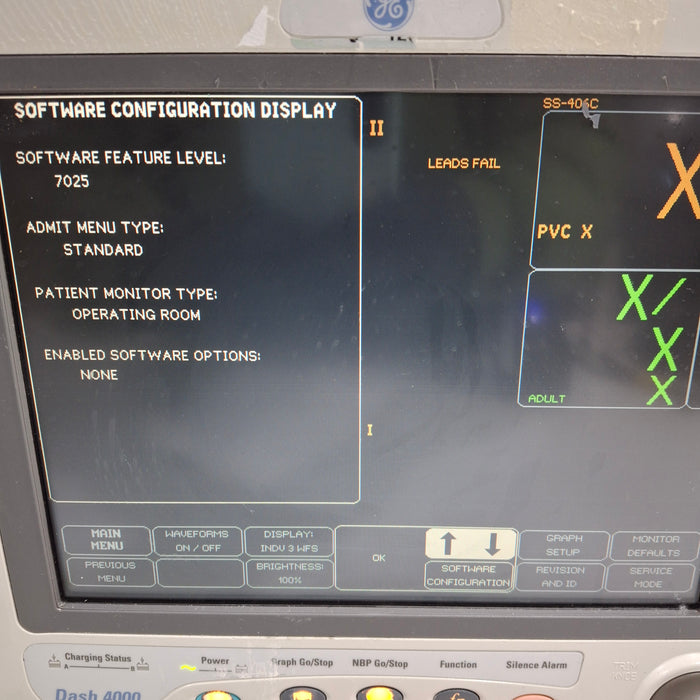 GE Healthcare Dash 4000 - GE/Nellcor SpO2 Patient Monitor