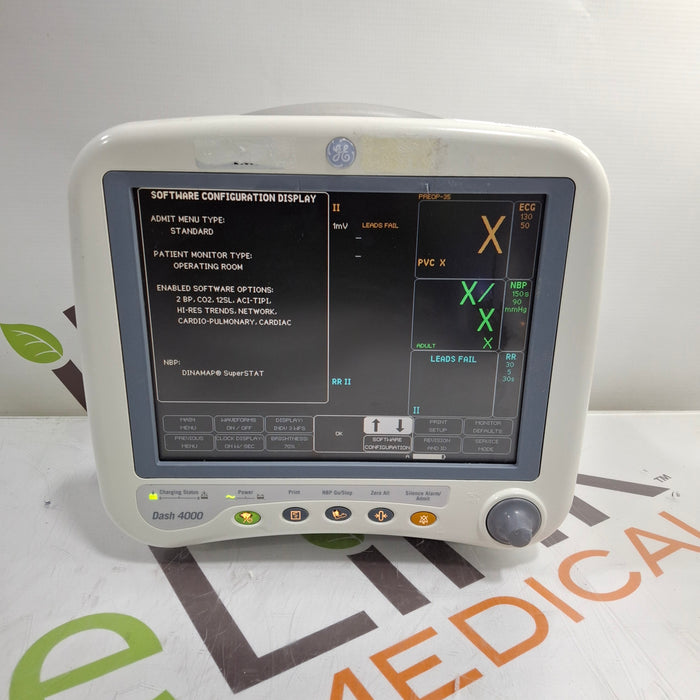 GE Healthcare Dash 4000 - Masimo SpO2 Patient Monitor