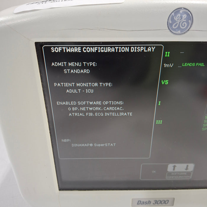 GE Healthcare Dash 3000 - GE/Nellcor SpO2 Patient Monitor