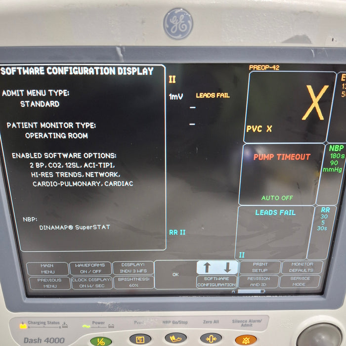 GE Healthcare Dash 4000 - Masimo SpO2 Patient Monitor