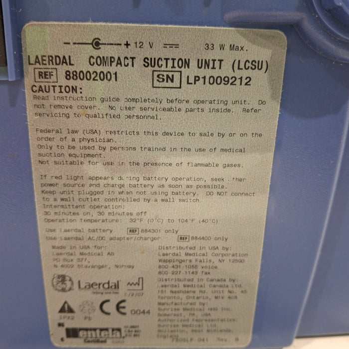 Laerdal Medical LCSU 88002001 Compact Suction Unit