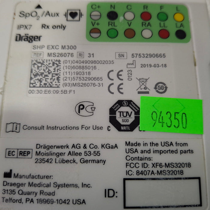 Draeger Medical Infinity M300 Patient Monitor