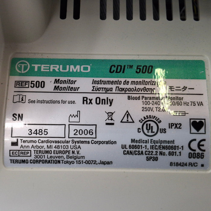 Terumo Cardiovascular Systems Corporation Terumo Cardiovascular Systems Corporation CDI 500 Monitor Patient Monitors reLink Medical