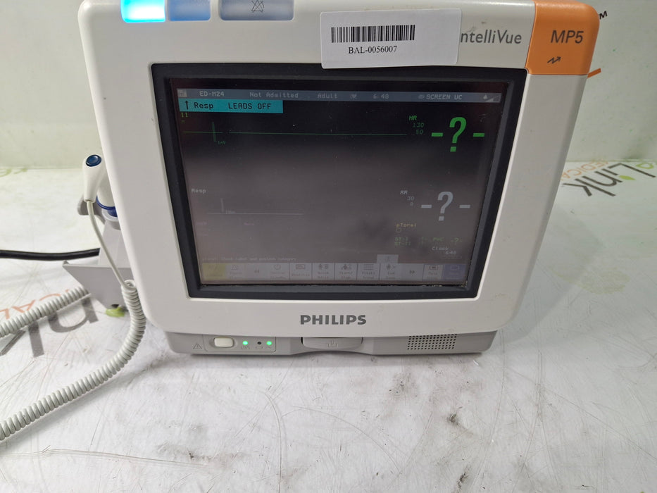 Philips Intellivue MP5 - ECG, Fast SpO2, NIBP Patient Monitor