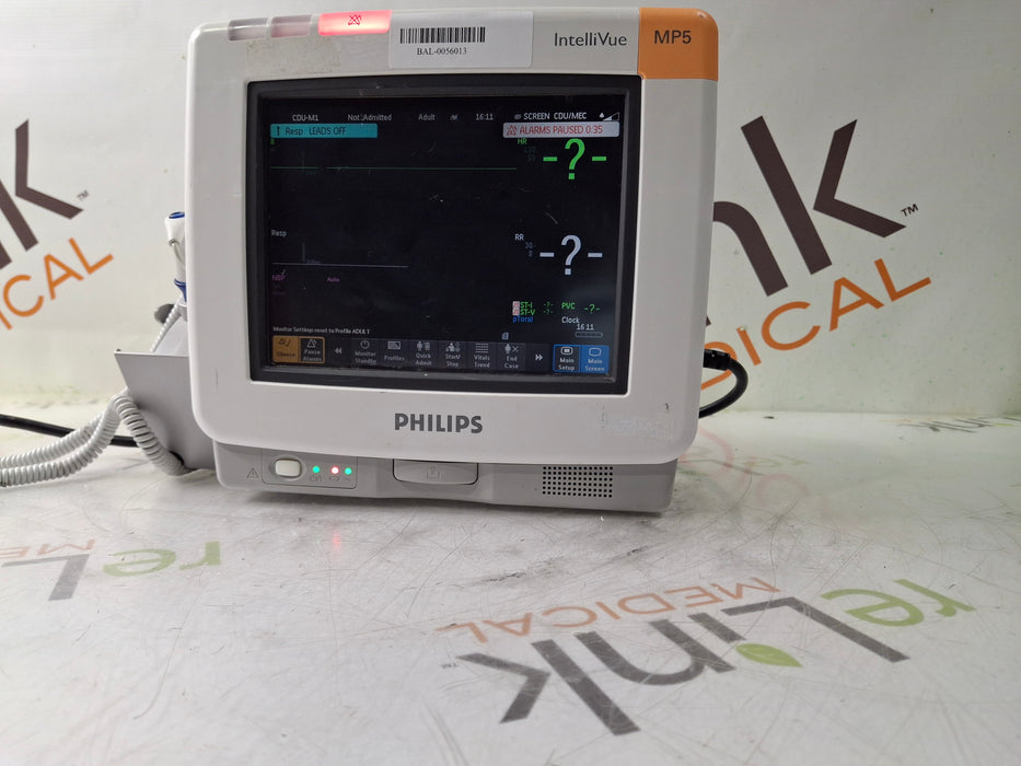 Philips Intellivue MP5 - ECG, Fast SpO2, NIBP Patient Monitor