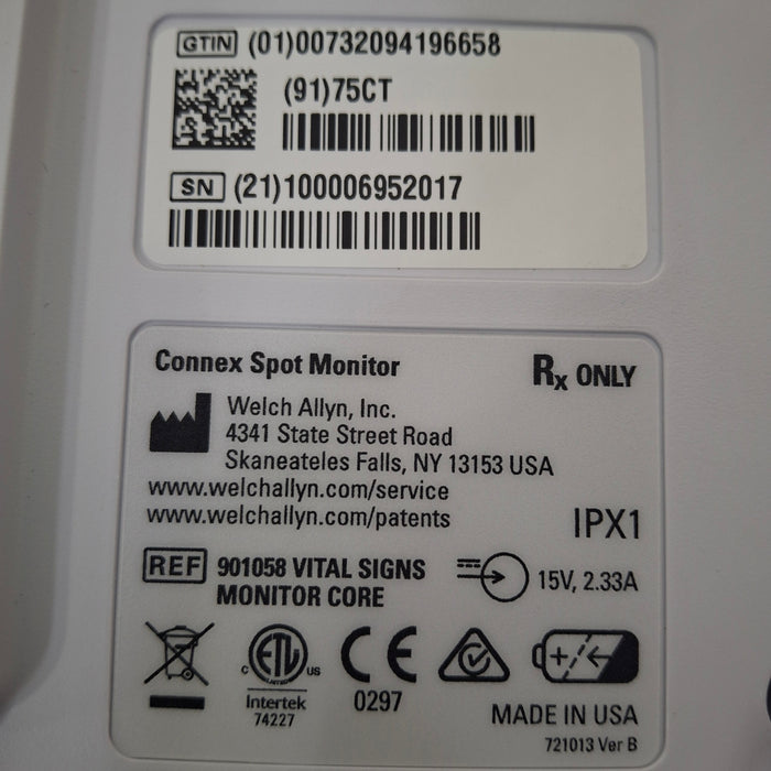 Welch Allyn Connex Spot Wireless - Covidien SpO2, SureTemp Monitor